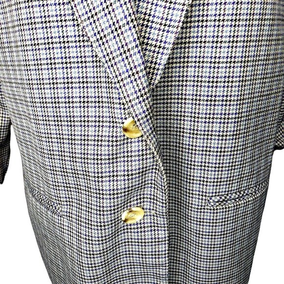Vintage Womens Requirements 14 Houndstooth Plaid Blazer Jacket Made Is USA - Picture 6 of 10